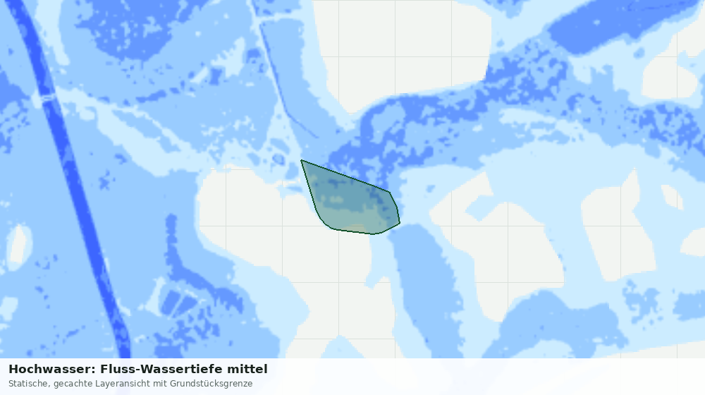 Statische Kartenansicht: Hochwasser: Fluss-Wassertiefe mittel