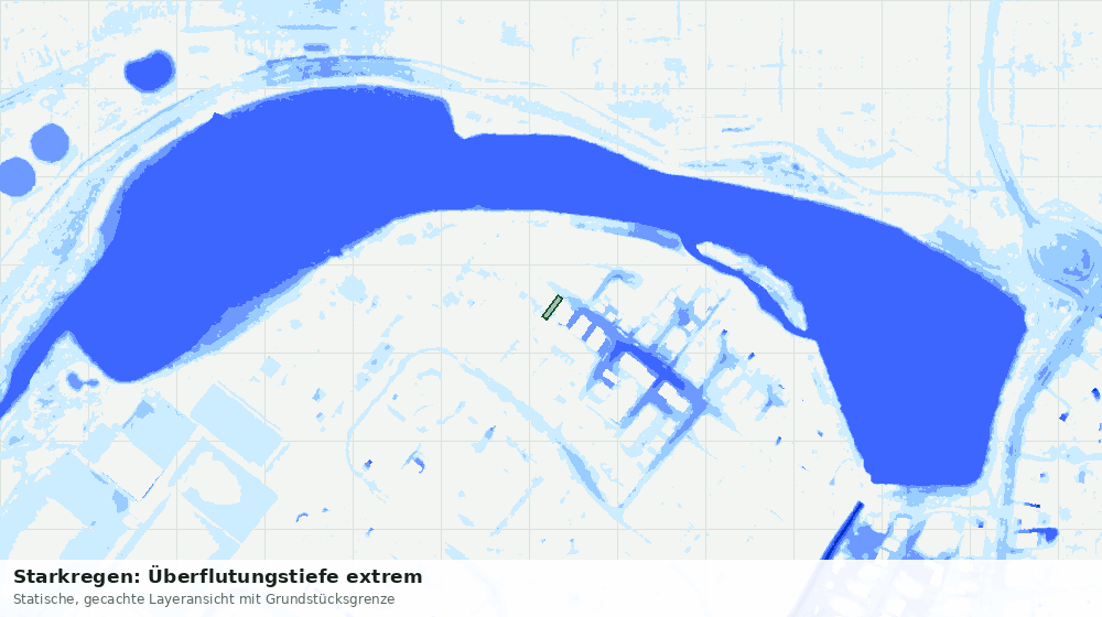Statische Kartenansicht: Starkregen: Überflutungstiefe extrem