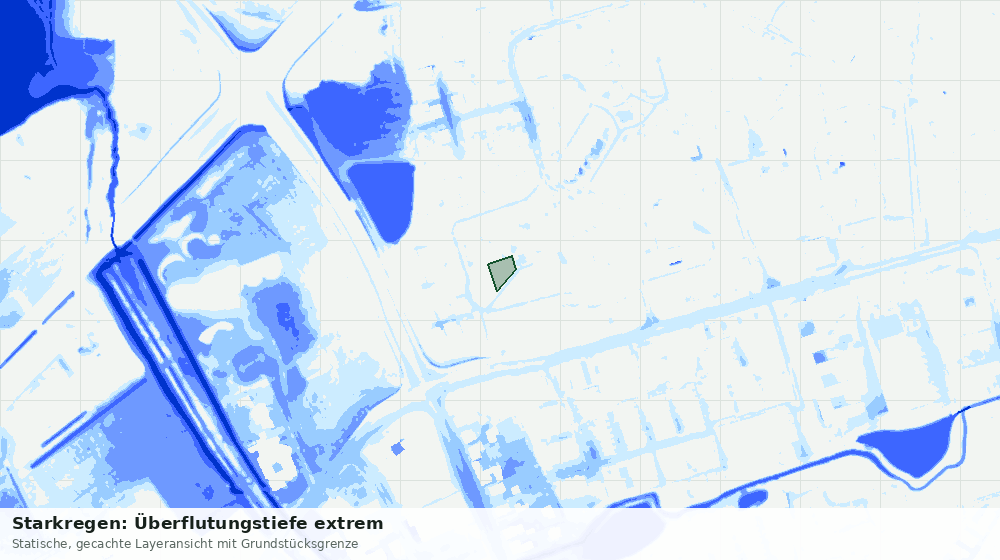 Statische Kartenansicht: Starkregen: Überflutungstiefe extrem