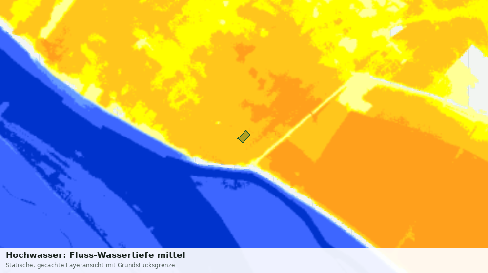 Statische Kartenansicht: Hochwasser: Fluss-Wassertiefe mittel