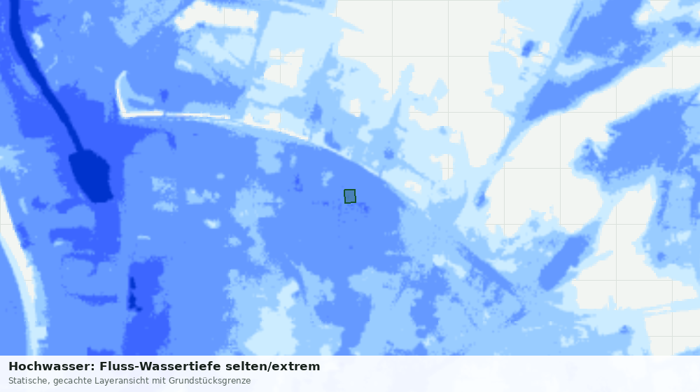 Statische Kartenansicht: Hochwasser: Fluss-Wassertiefe selten/extrem