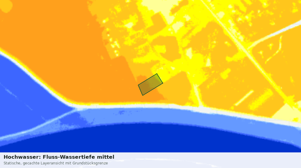 Statische Kartenansicht: Hochwasser: Fluss-Wassertiefe mittel