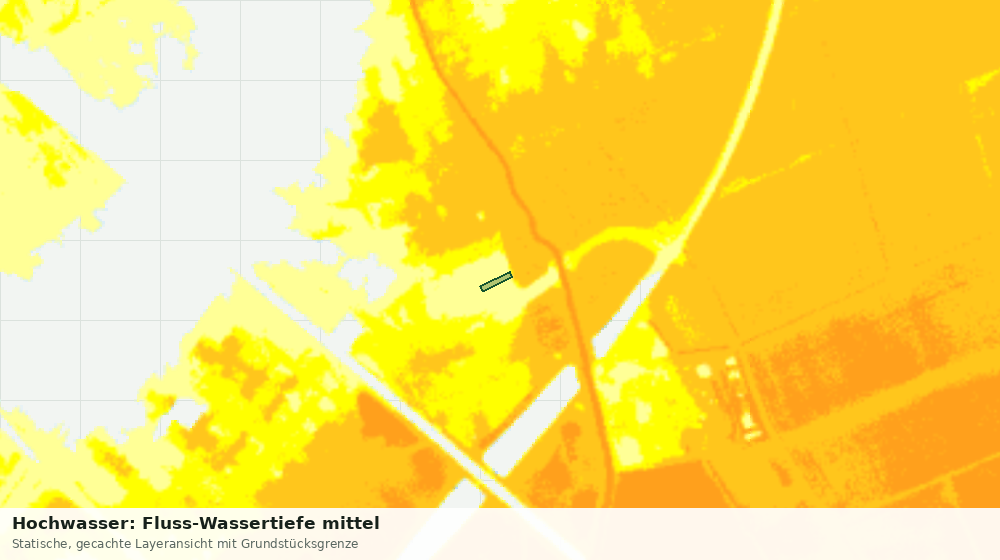 Statische Kartenansicht: Hochwasser: Fluss-Wassertiefe mittel
