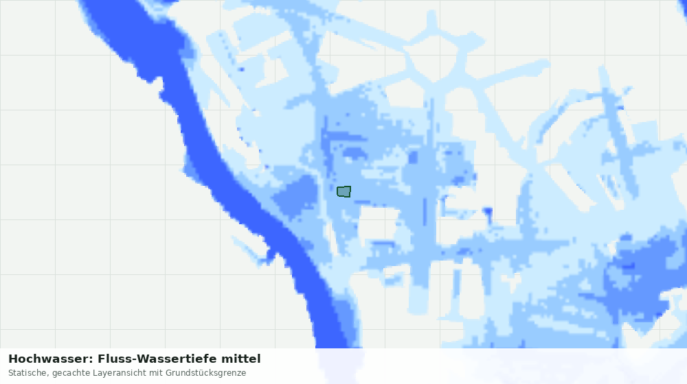 Statische Kartenansicht: Hochwasser: Fluss-Wassertiefe mittel