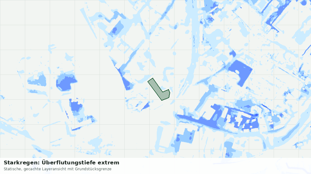 Statische Kartenansicht: Starkregen: Überflutungstiefe extrem