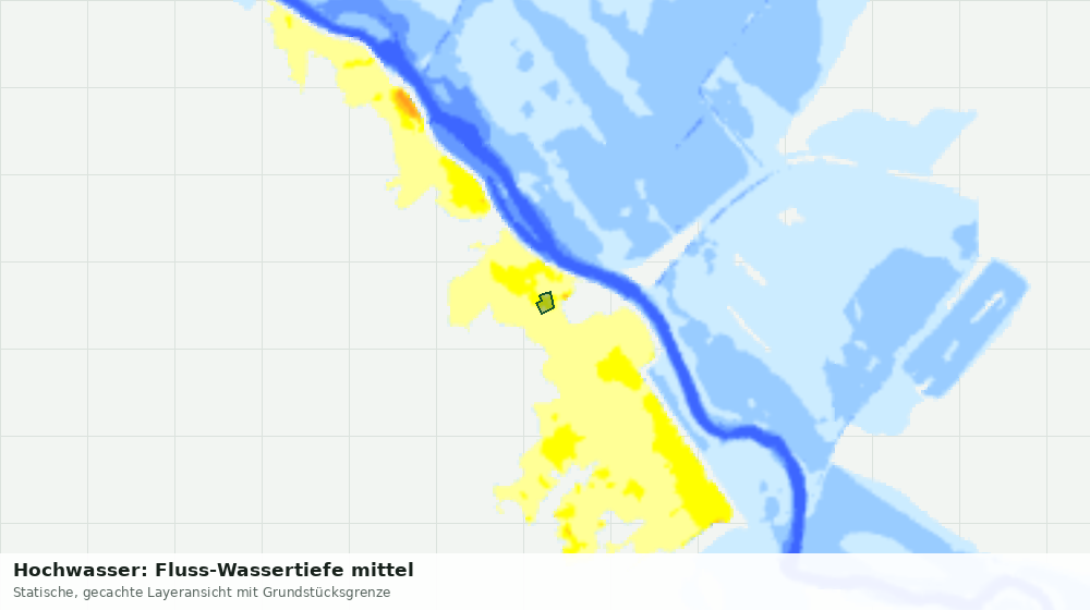 Statische Kartenansicht: Hochwasser: Fluss-Wassertiefe mittel
