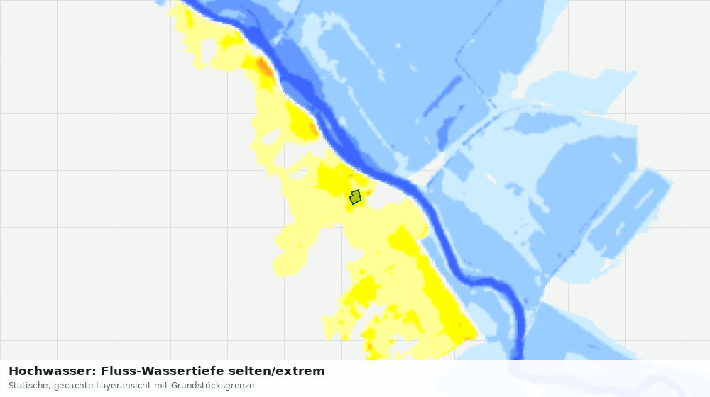 Statische Kartenansicht: Hochwasser: Fluss-Wassertiefe selten/extrem