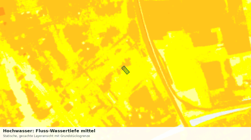 Statische Kartenansicht: Hochwasser: Fluss-Wassertiefe mittel