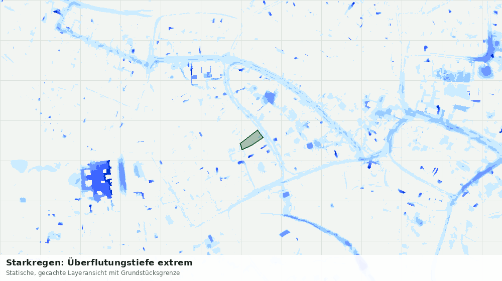 Statische Kartenansicht: Starkregen: Überflutungstiefe extrem