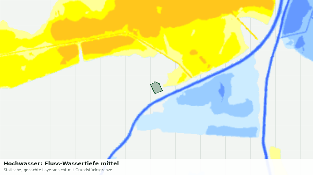 Statische Kartenansicht: Hochwasser: Fluss-Wassertiefe mittel