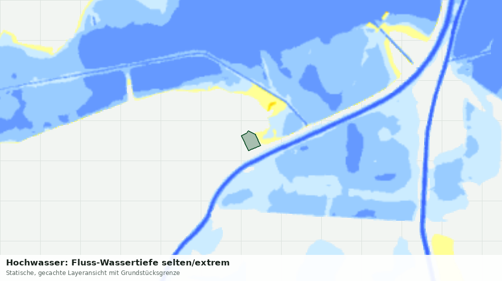 Statische Kartenansicht: Hochwasser: Fluss-Wassertiefe selten/extrem