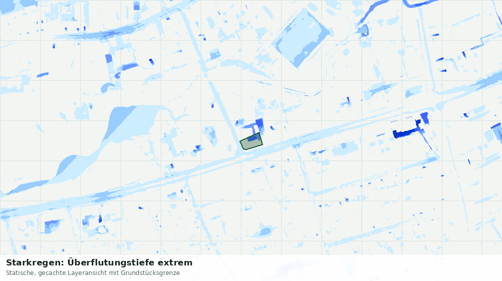 Statische Kartenansicht: Starkregen: Überflutungstiefe extrem