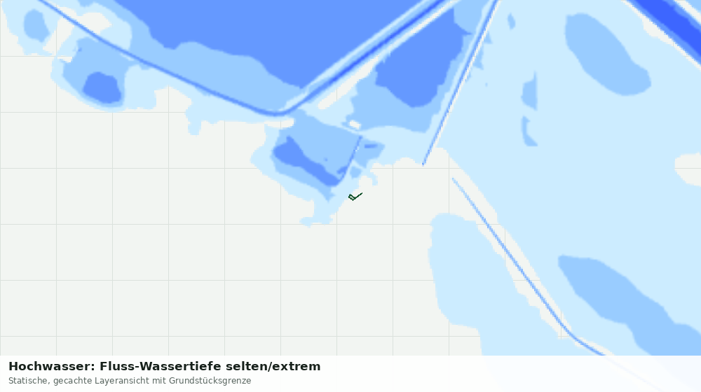 Statische Kartenansicht: Hochwasser: Fluss-Wassertiefe selten/extrem