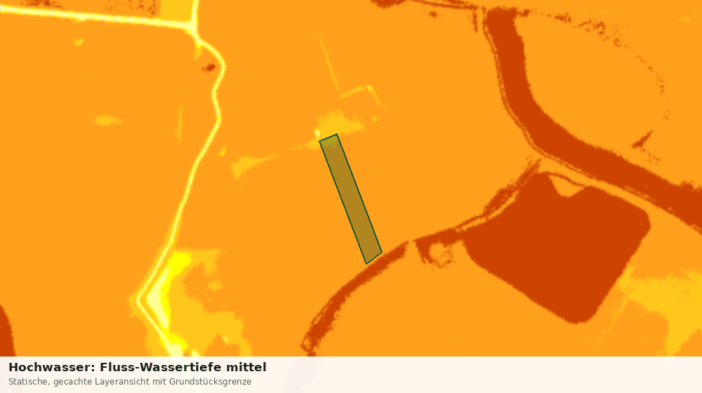 Statische Kartenansicht: Hochwasser: Fluss-Wassertiefe mittel
