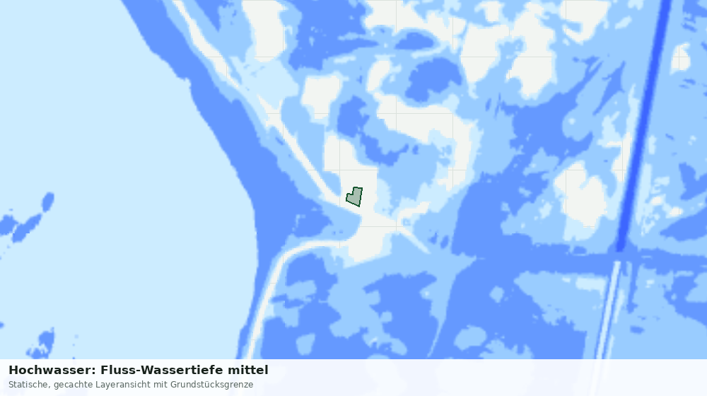 Statische Kartenansicht: Hochwasser: Fluss-Wassertiefe mittel