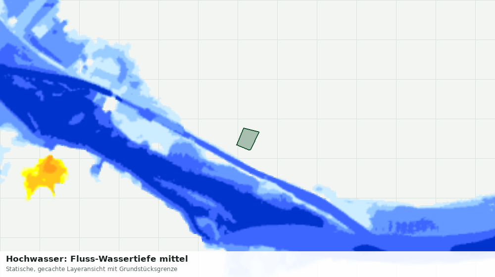 Statische Kartenansicht: Hochwasser: Fluss-Wassertiefe mittel