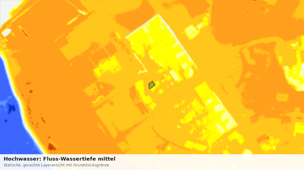 Statische Kartenansicht: Hochwasser: Fluss-Wassertiefe mittel
