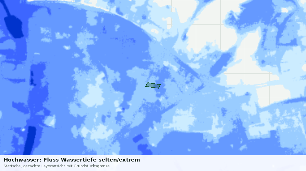 Statische Kartenansicht: Hochwasser: Fluss-Wassertiefe selten/extrem