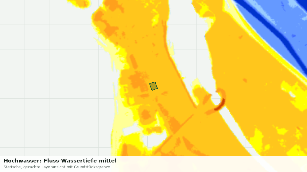 Statische Kartenansicht: Hochwasser: Fluss-Wassertiefe mittel