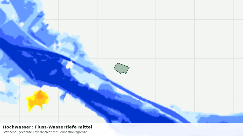 Statische Kartenansicht: Hochwasser: Fluss-Wassertiefe mittel