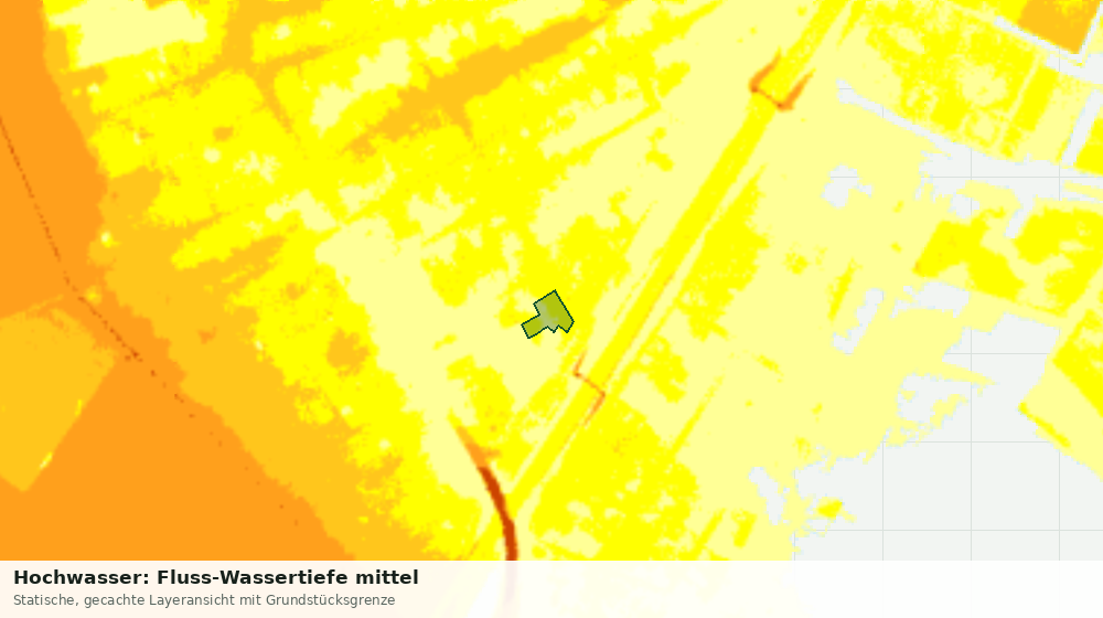 Statische Kartenansicht: Hochwasser: Fluss-Wassertiefe mittel