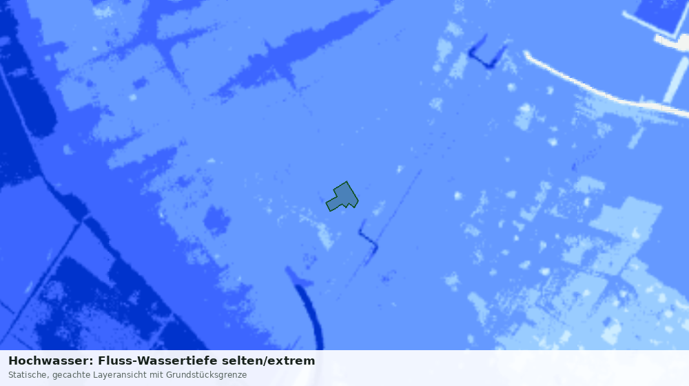 Statische Kartenansicht: Hochwasser: Fluss-Wassertiefe selten/extrem