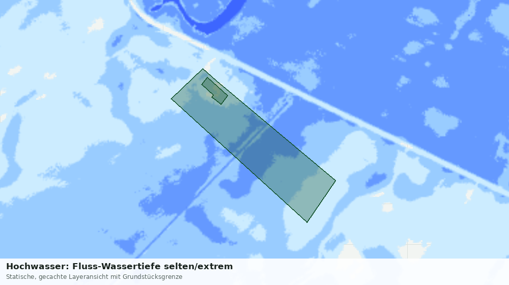 Statische Kartenansicht: Hochwasser: Fluss-Wassertiefe selten/extrem