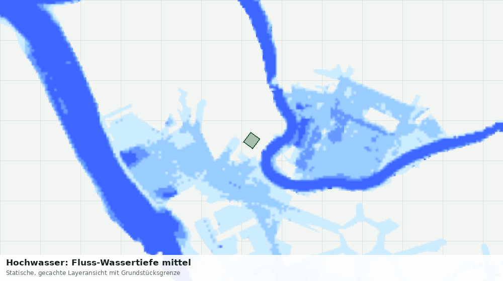 Statische Kartenansicht: Hochwasser: Fluss-Wassertiefe mittel