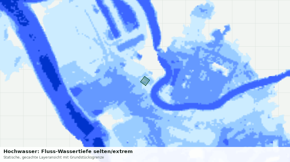 Statische Kartenansicht: Hochwasser: Fluss-Wassertiefe selten/extrem
