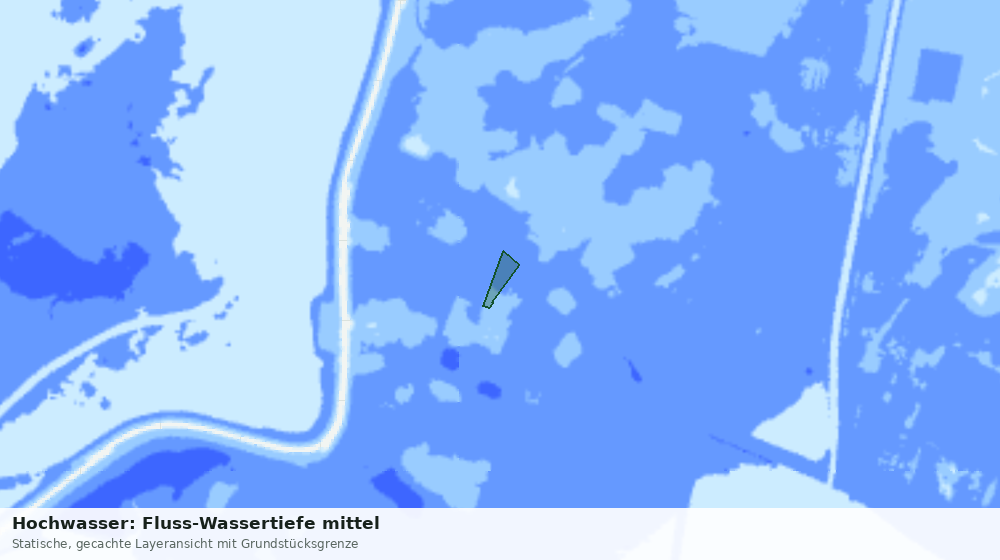 Statische Kartenansicht: Hochwasser: Fluss-Wassertiefe mittel
