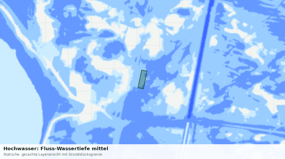 Statische Kartenansicht: Hochwasser: Fluss-Wassertiefe mittel