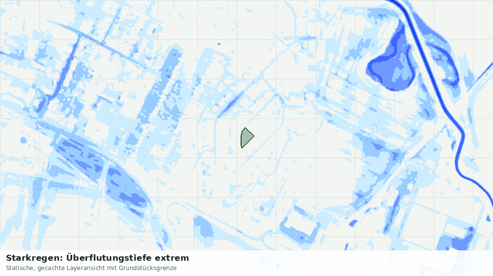 Statische Kartenansicht: Starkregen: Überflutungstiefe extrem