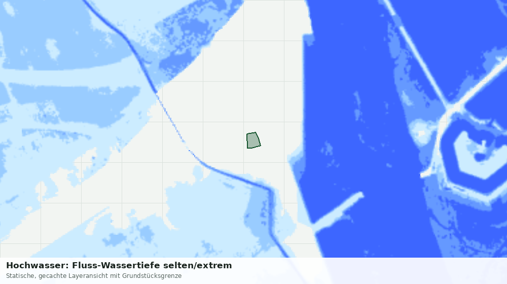 Statische Kartenansicht: Hochwasser: Fluss-Wassertiefe selten/extrem