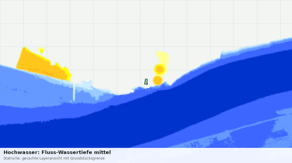 Statische Kartenansicht: Hochwasser: Fluss-Wassertiefe mittel