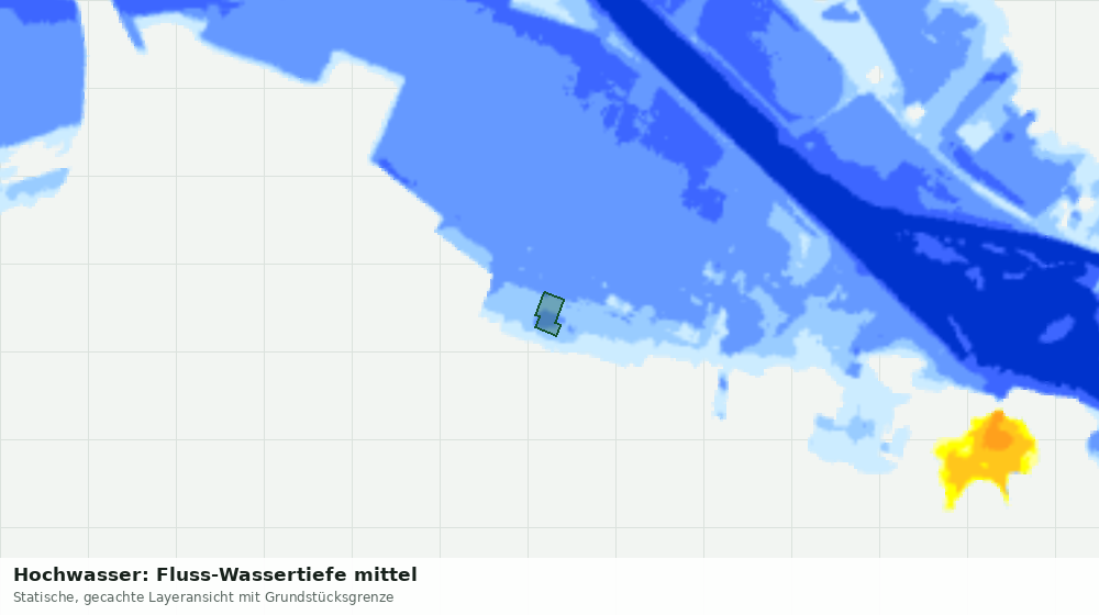 Statische Kartenansicht: Hochwasser: Fluss-Wassertiefe mittel