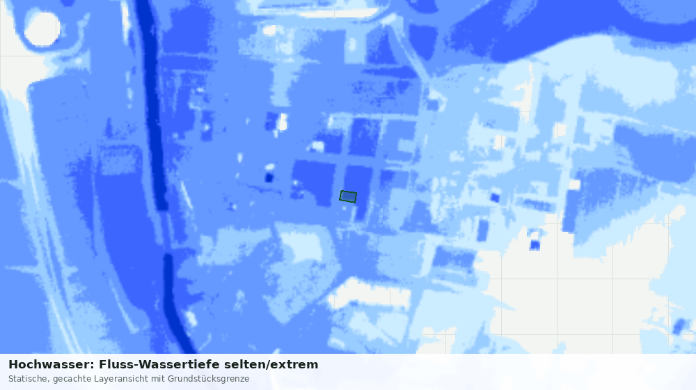 Statische Kartenansicht: Hochwasser: Fluss-Wassertiefe selten/extrem