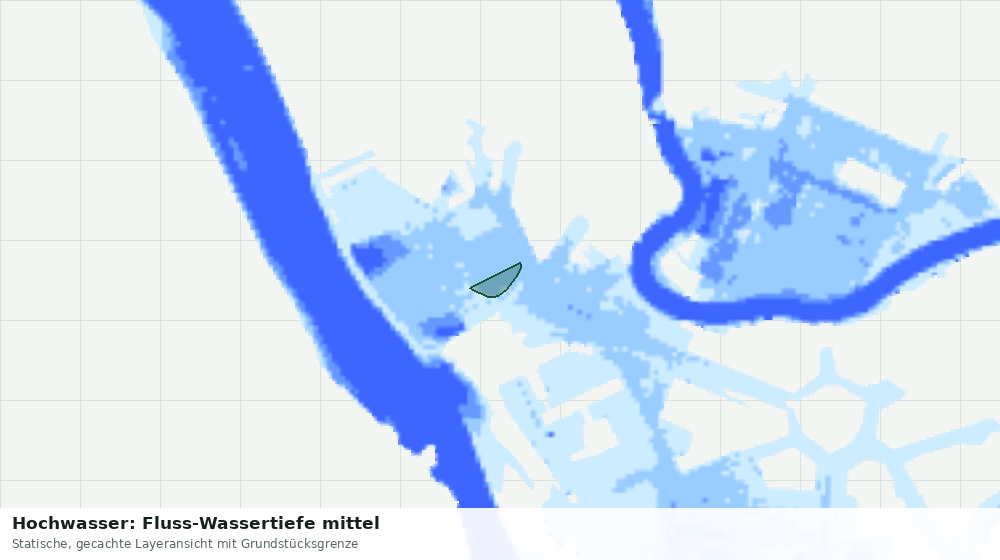 Statische Kartenansicht: Hochwasser: Fluss-Wassertiefe mittel