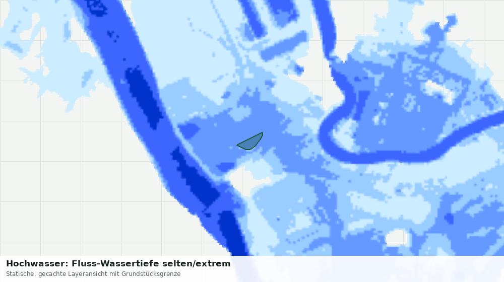 Statische Kartenansicht: Hochwasser: Fluss-Wassertiefe selten/extrem
