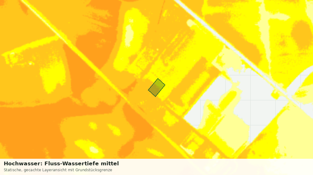 Statische Kartenansicht: Hochwasser: Fluss-Wassertiefe mittel