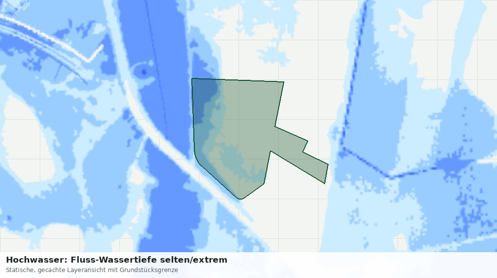 Statische Kartenansicht: Hochwasser: Fluss-Wassertiefe selten/extrem