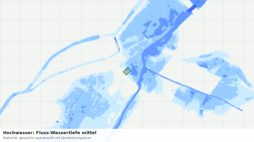 Statische Kartenansicht: Hochwasser: Fluss-Wassertiefe mittel