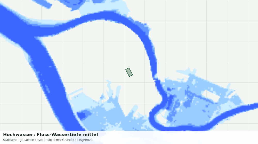 Statische Kartenansicht: Hochwasser: Fluss-Wassertiefe mittel