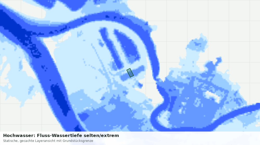 Statische Kartenansicht: Hochwasser: Fluss-Wassertiefe selten/extrem