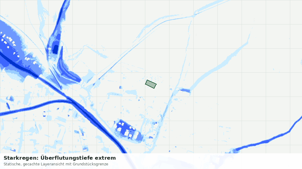 Statische Kartenansicht: Starkregen: Überflutungstiefe extrem