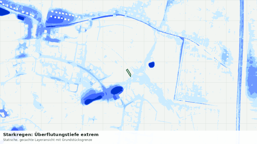 Statische Kartenansicht: Starkregen: Überflutungstiefe extrem