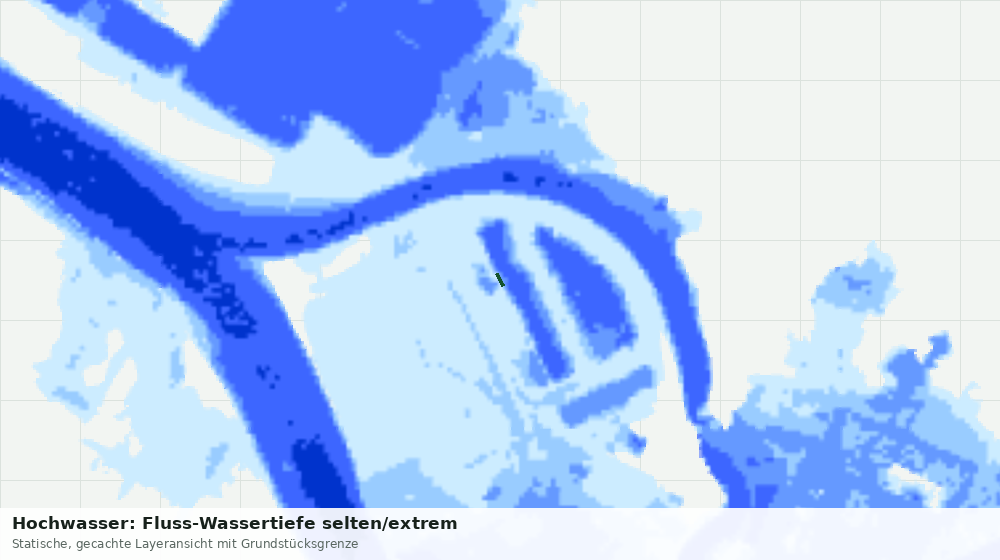 Statische Kartenansicht: Hochwasser: Fluss-Wassertiefe selten/extrem