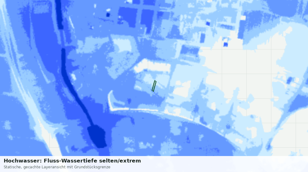 Statische Kartenansicht: Hochwasser: Fluss-Wassertiefe selten/extrem