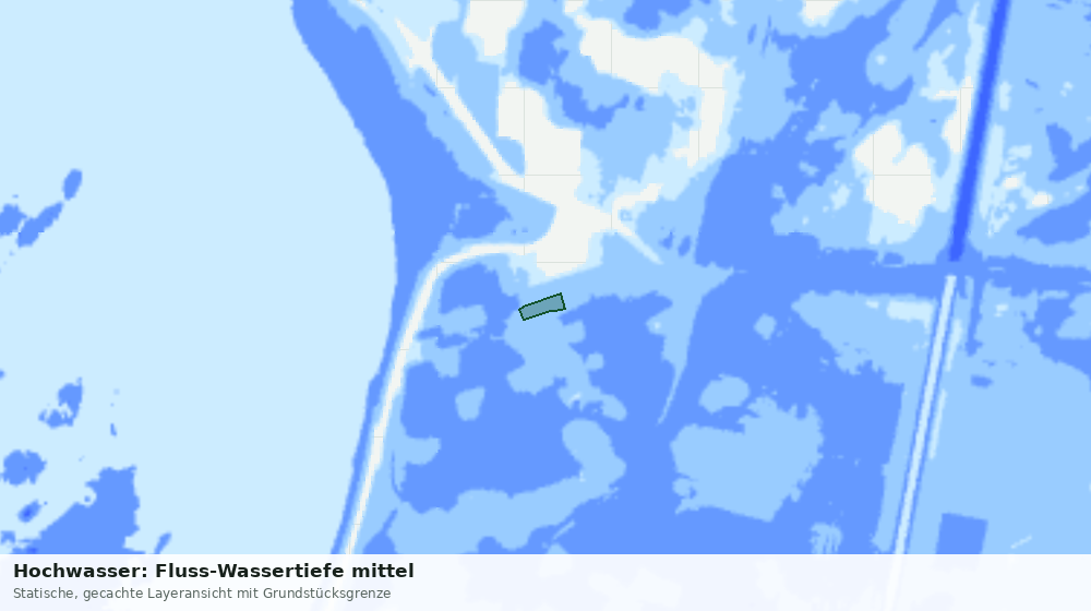 Statische Kartenansicht: Hochwasser: Fluss-Wassertiefe mittel