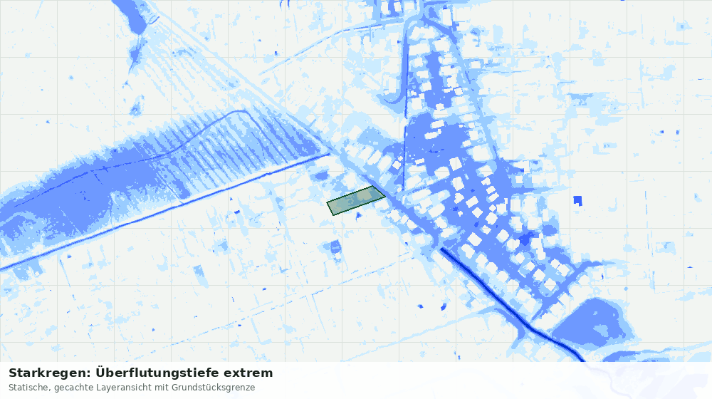 Statische Kartenansicht: Starkregen: Überflutungstiefe extrem