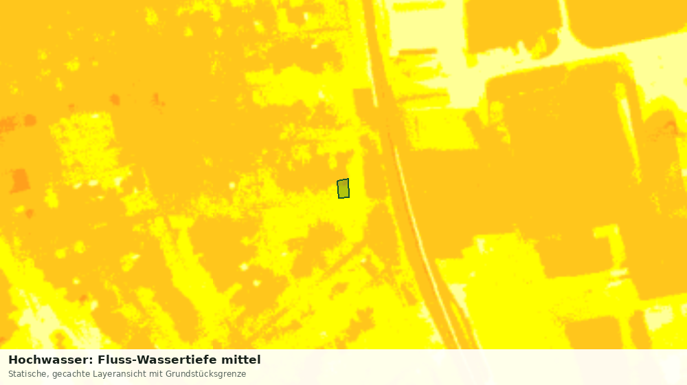 Statische Kartenansicht: Hochwasser: Fluss-Wassertiefe mittel
